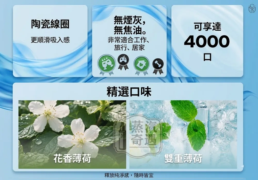 【天然薄荷＋花香薄荷現貨】HOONOSE 鼻吸能量棒4000口｜天然薄荷草本．非插入式設計．免充電．即開即用｜奈米霧化技術 7-11取貨付款